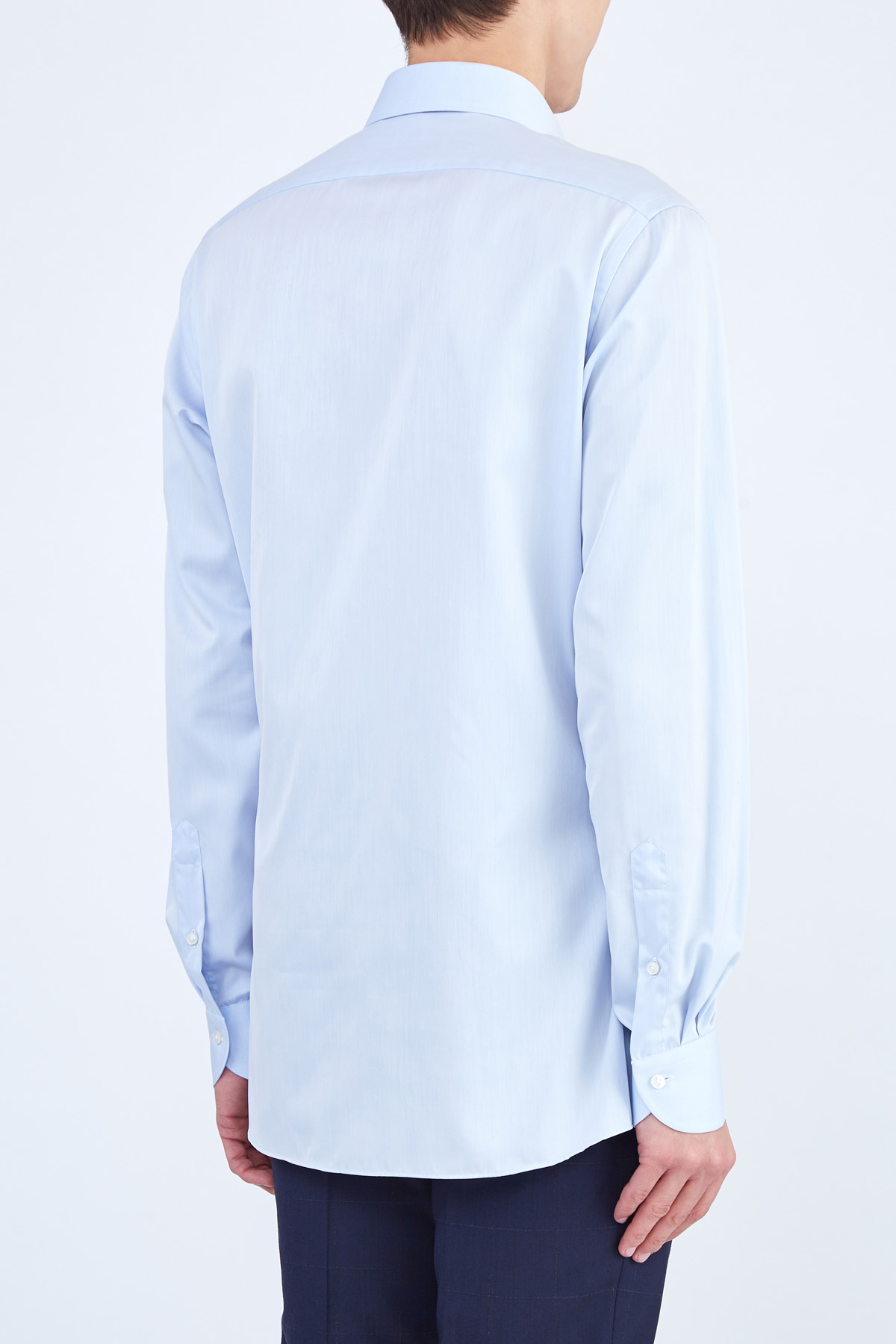 Однотонная рубашка из хлопка Wrinkle Free XACUS, цвет голубой, размер 46;48;50;52 - фото 4